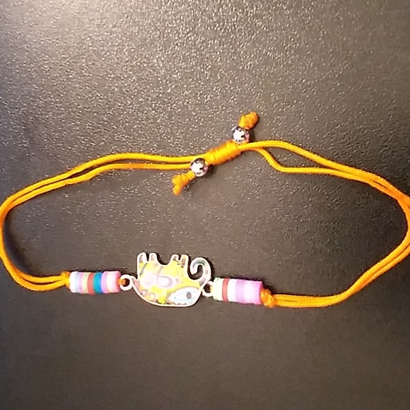 BBTO Gorgeous Elephant Bracelet w Orange Cording up to 10 inches - Picture 5 of 7